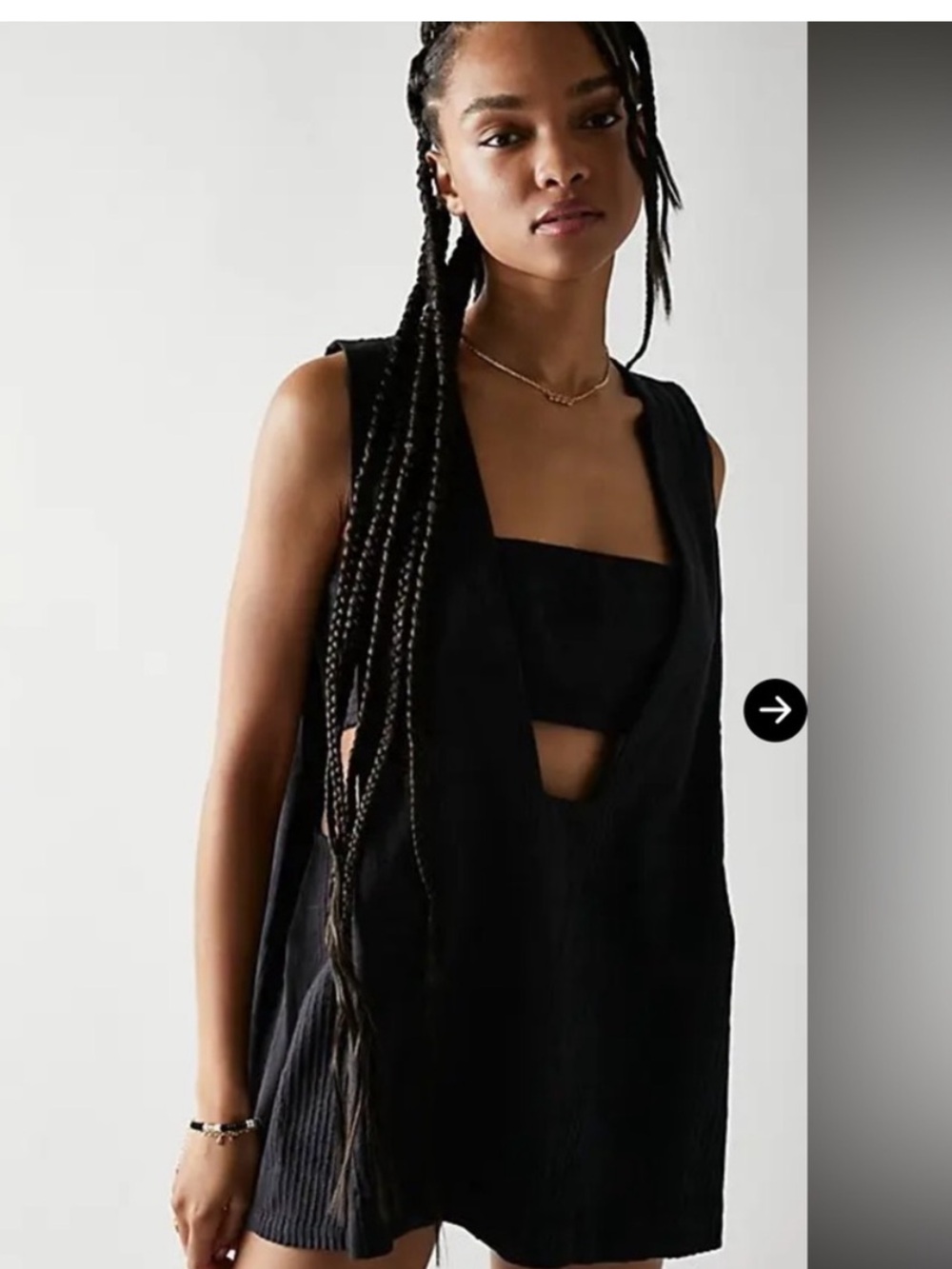 Free People Ivory V-Neck Sleeveless Knit Camisole